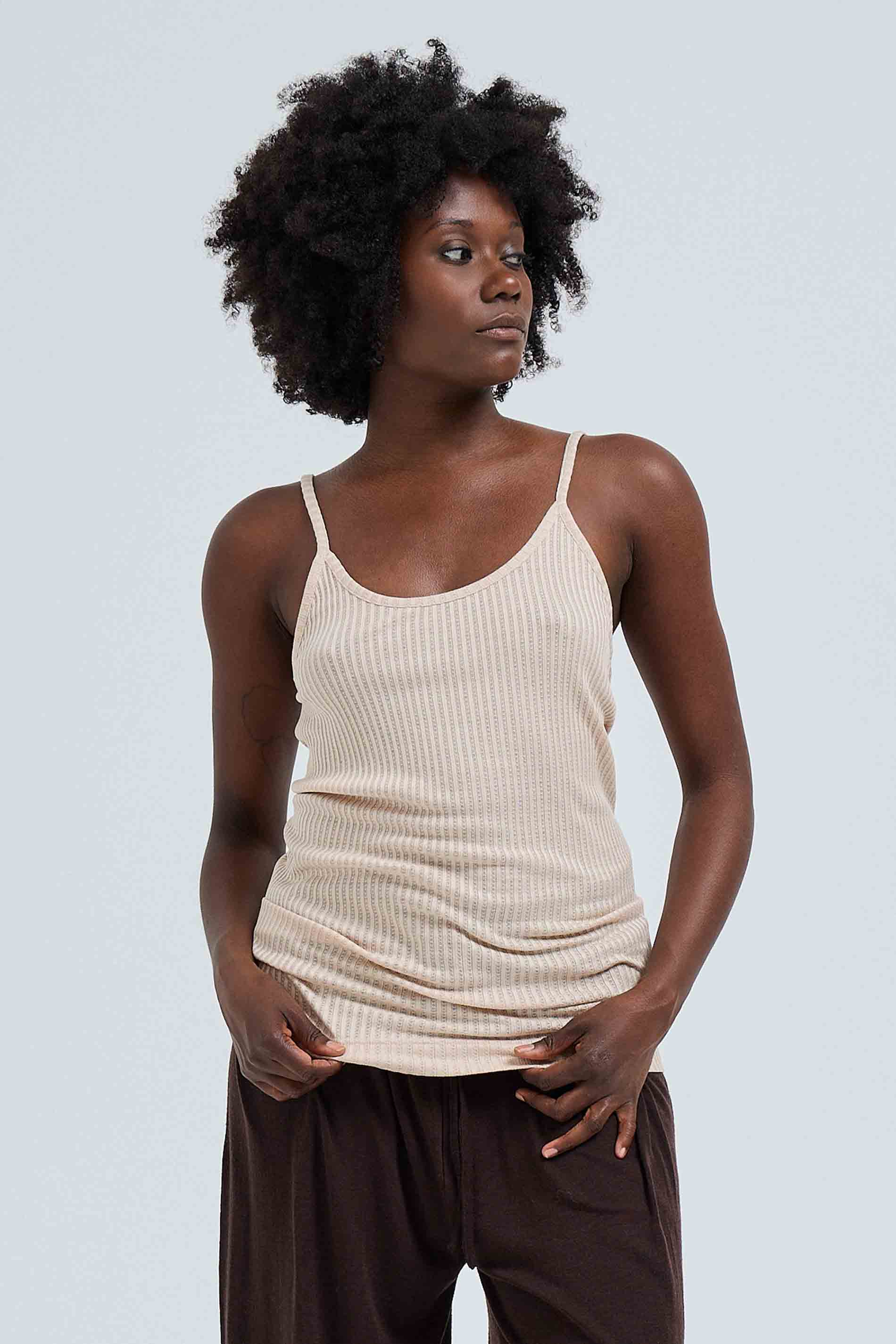 Strap Top Silky Silvia - Rosie Beige / front