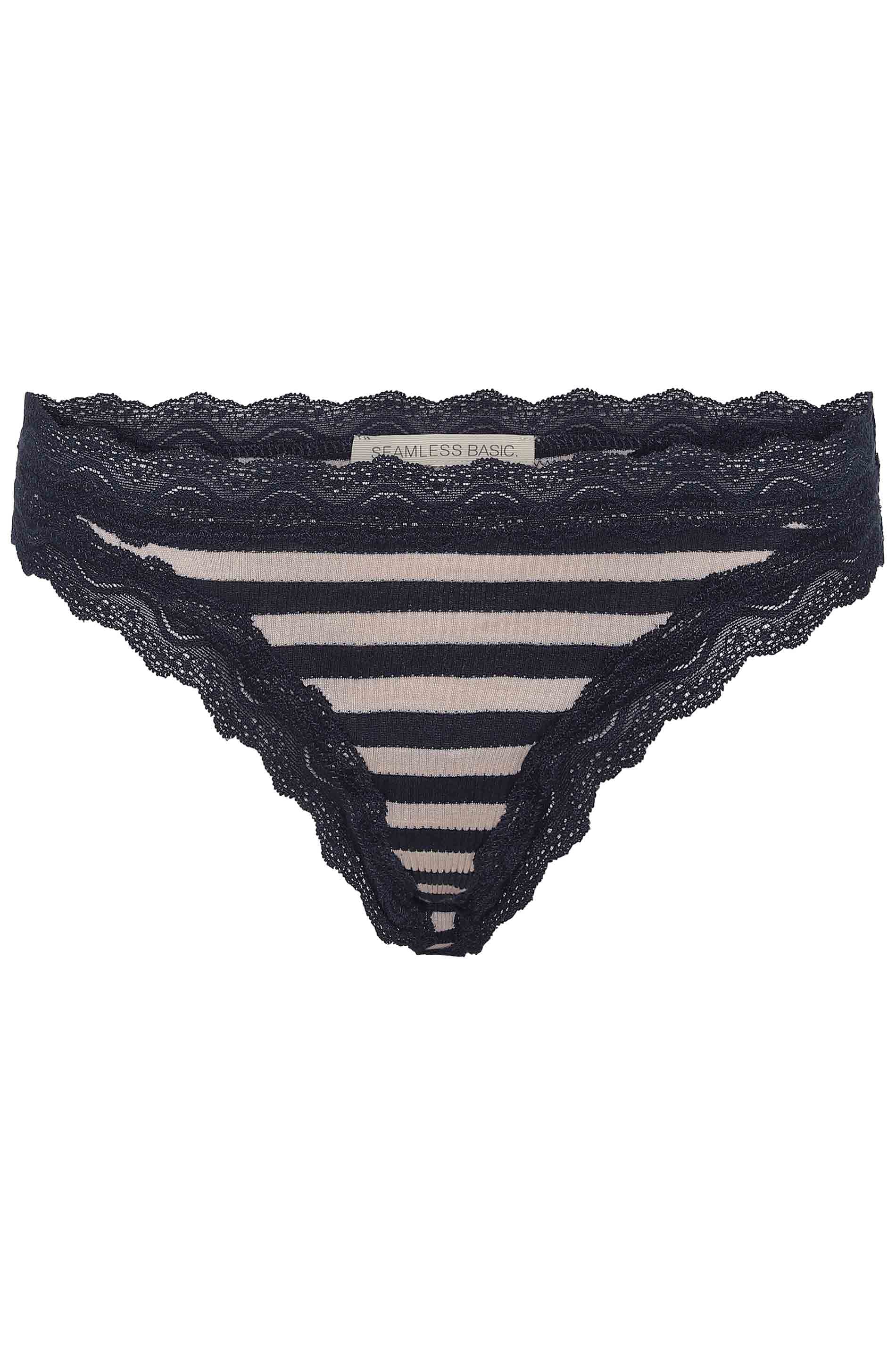 Silky Tanga - navy/beige