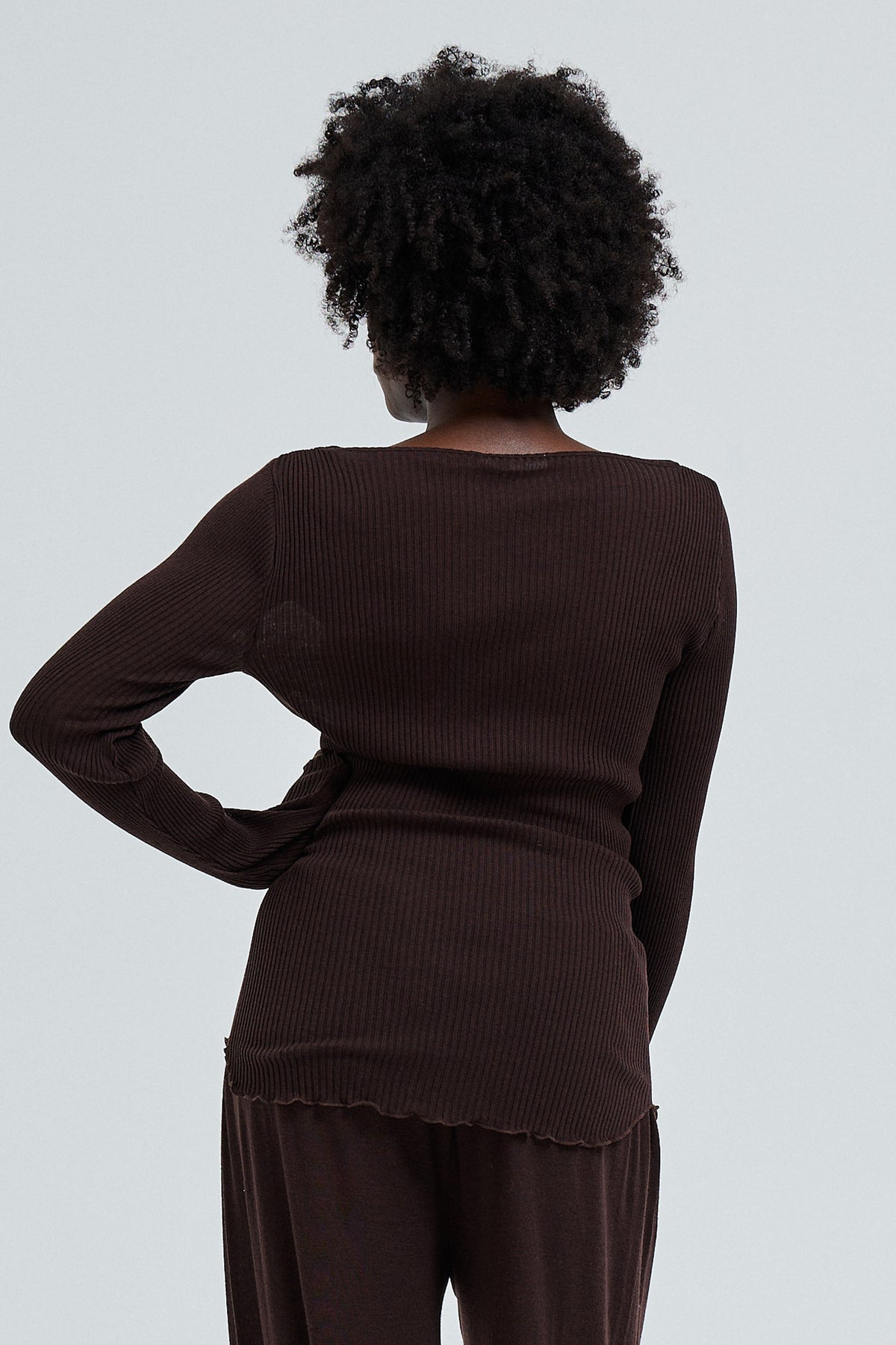 L/S T-Shirt Elegante - dark brown