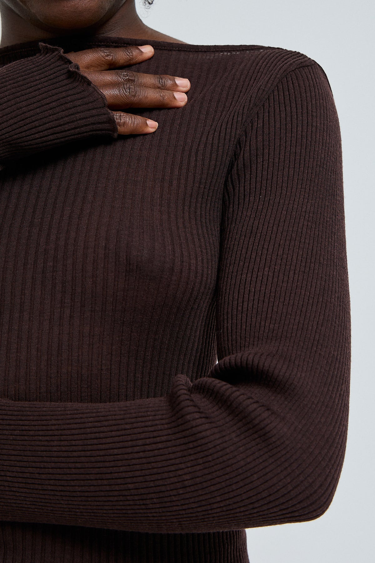 L/S T-Shirt Elegante - dark brown