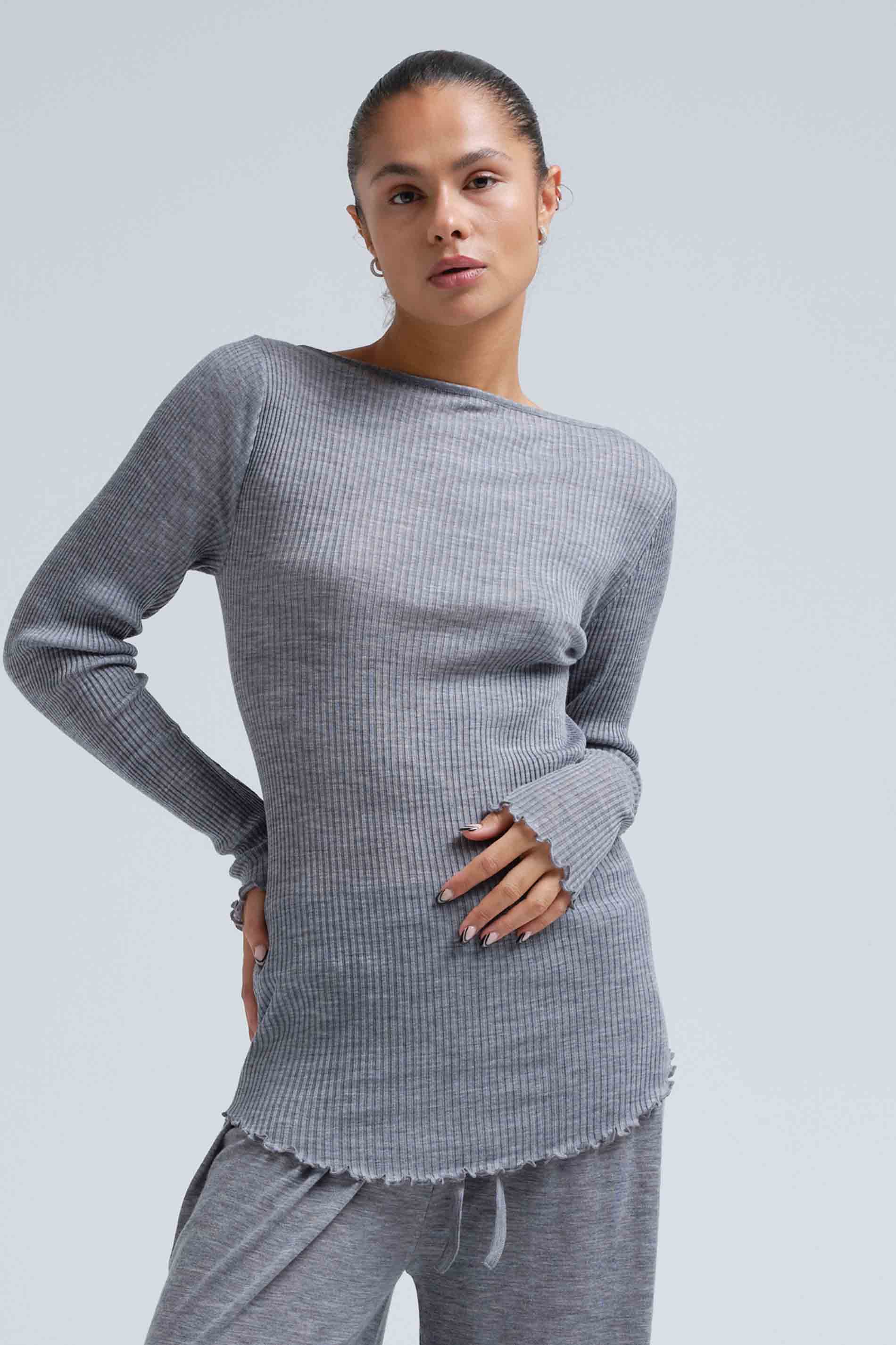 T-Shirt Elegante - grey melange