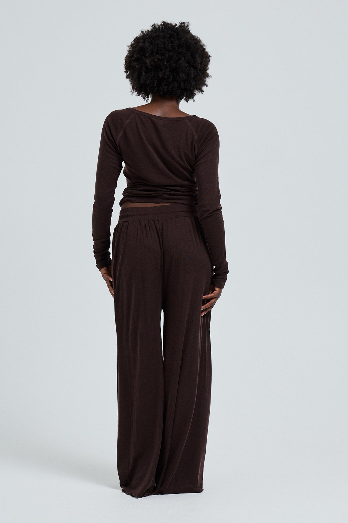 Pants Woolen Barbera - dark brown