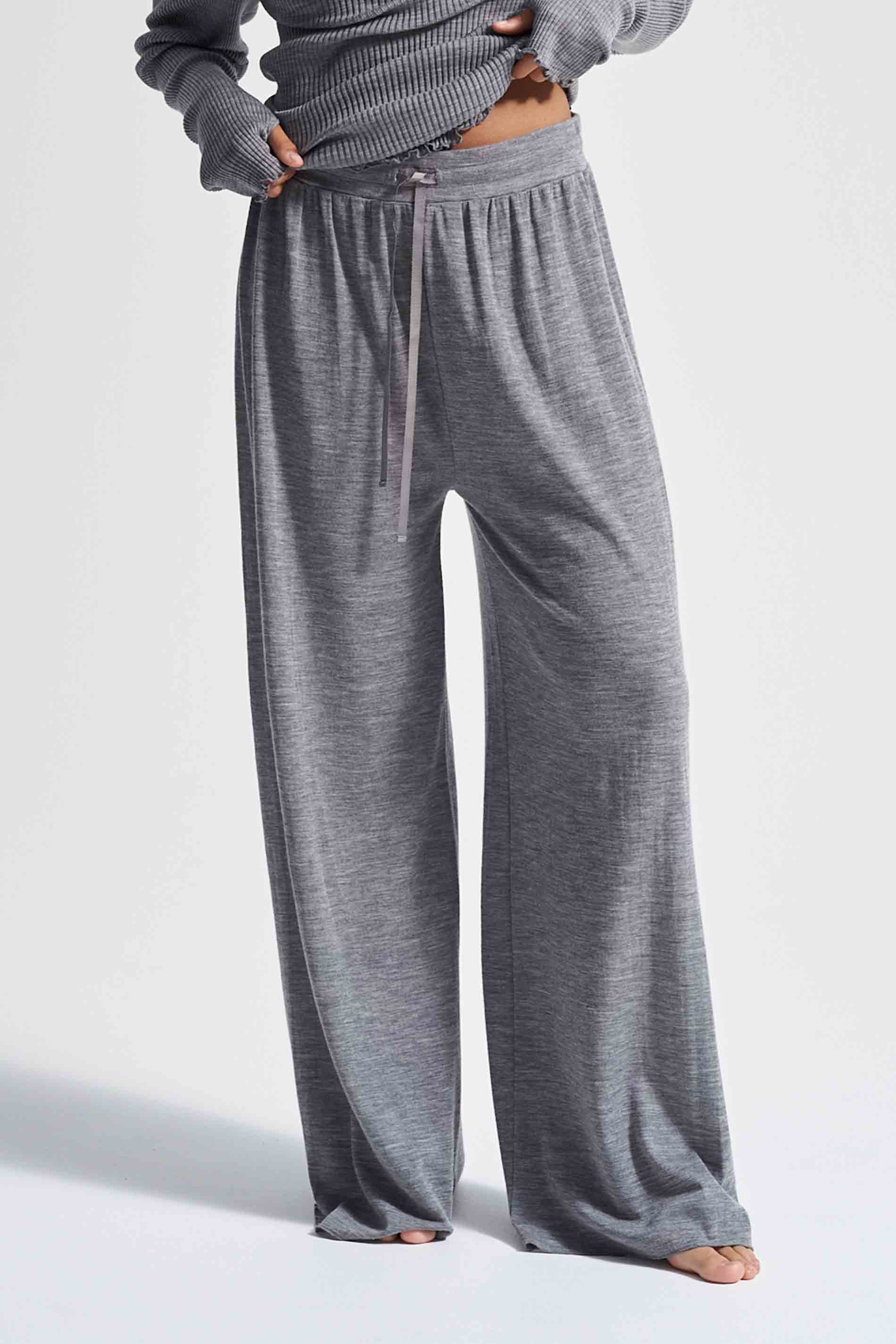 Pants Woolen Barbera - grey melange