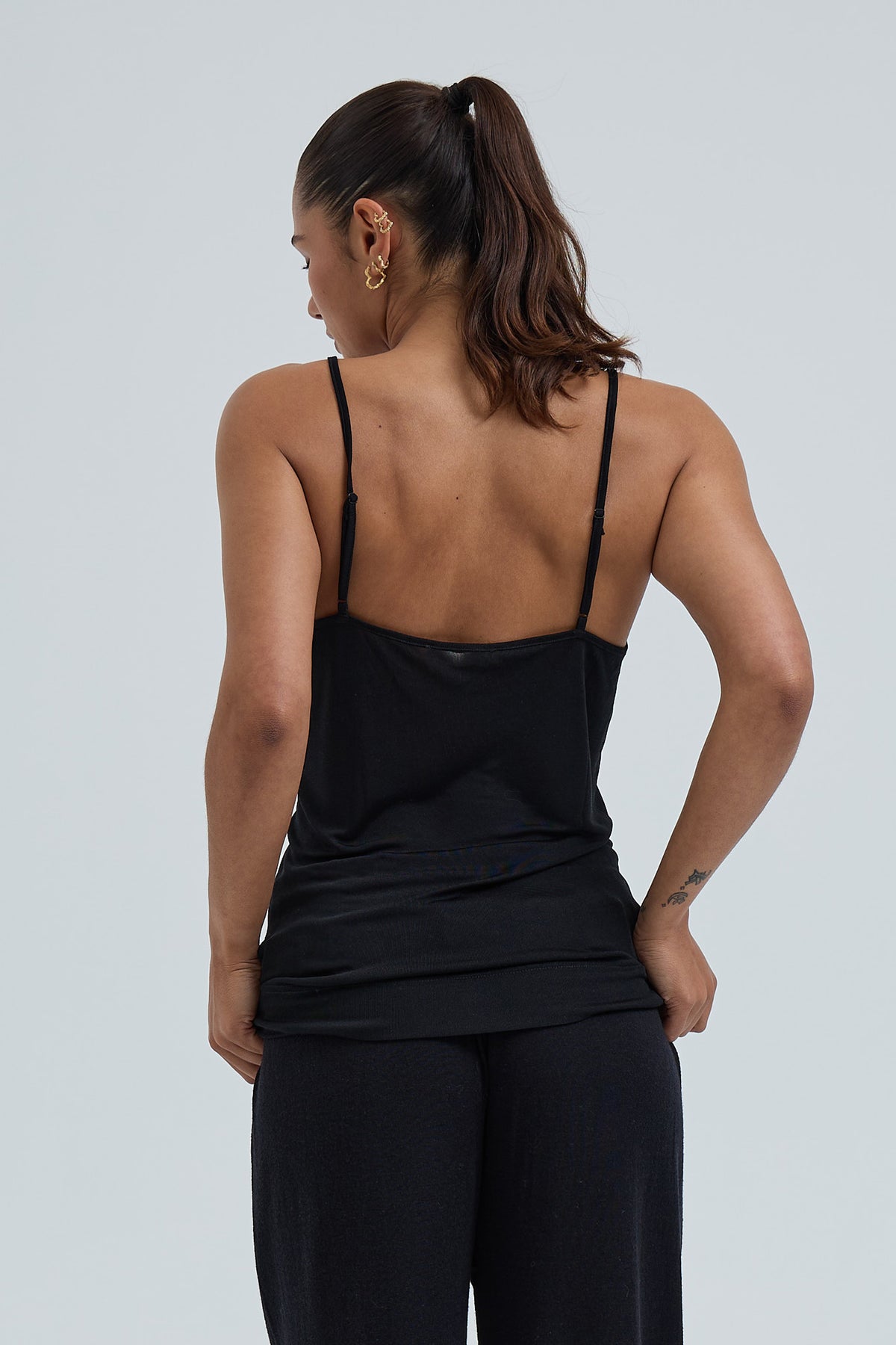 Cami Top Lace Silk - black