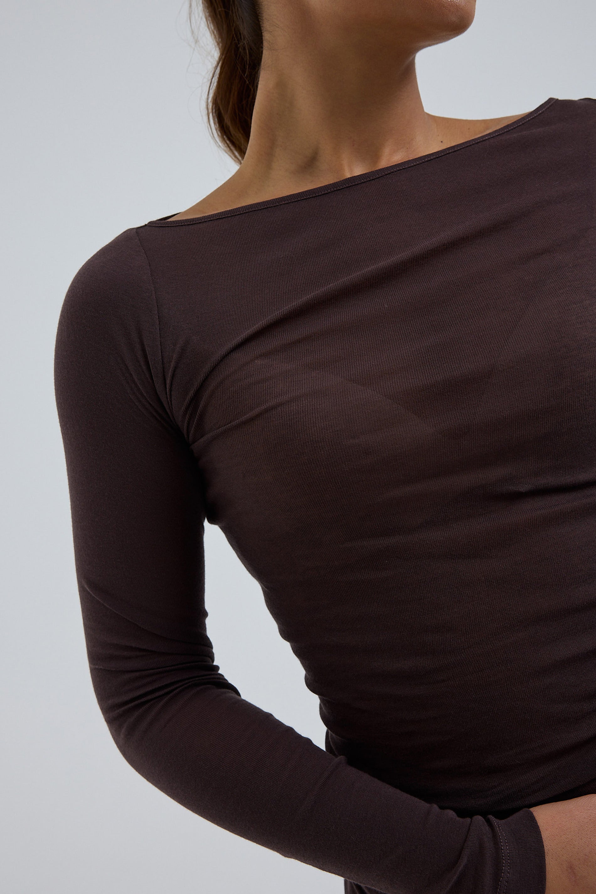L/S Shirt Cotton Boat Neck - Java