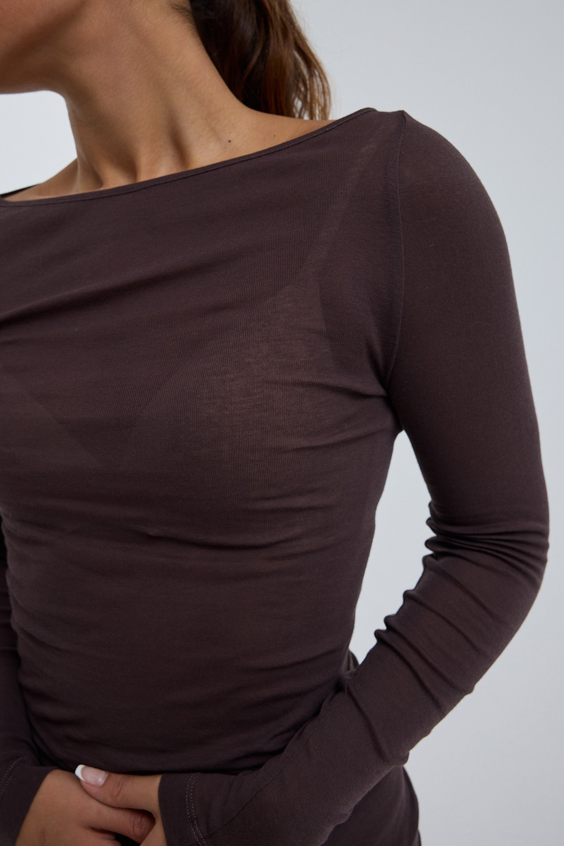 L/S Shirt Cotton Boat Neck - Java
