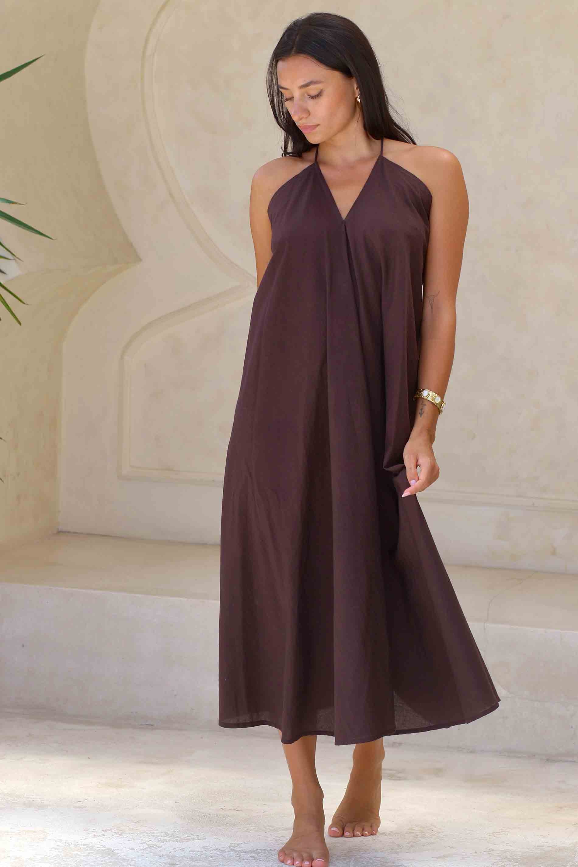 Long Dress Victoria - chocolate