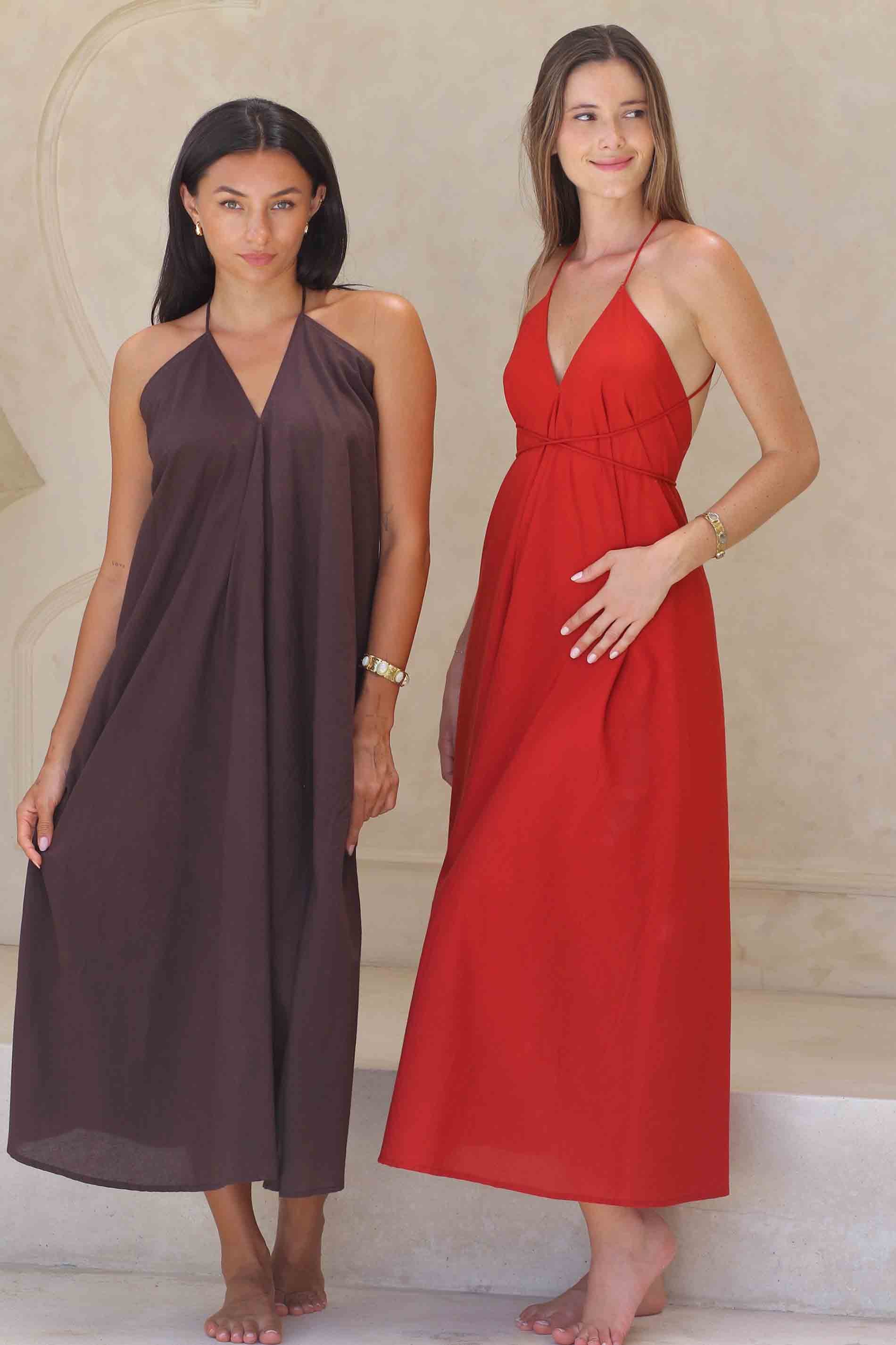 Long Dress Victoria - chocolate