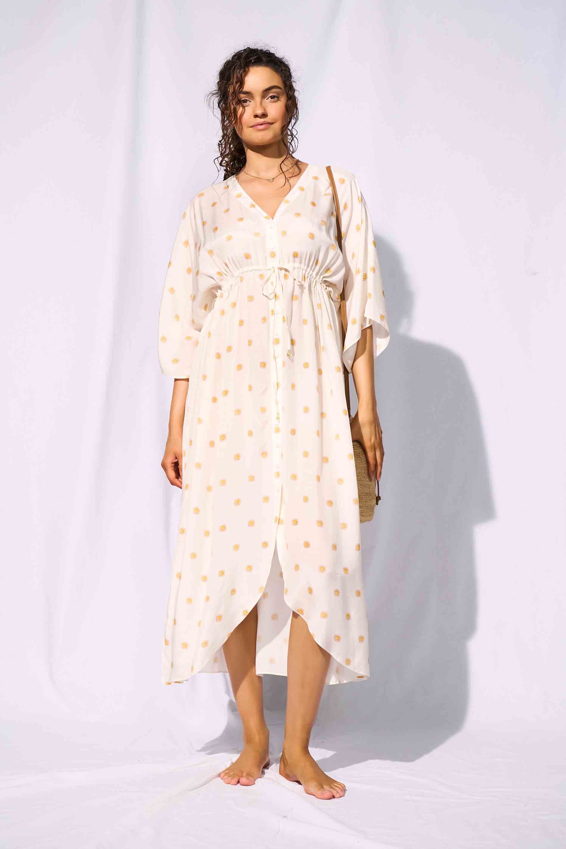 BUTTONED DRESS - SUNNY CLOUD / front
