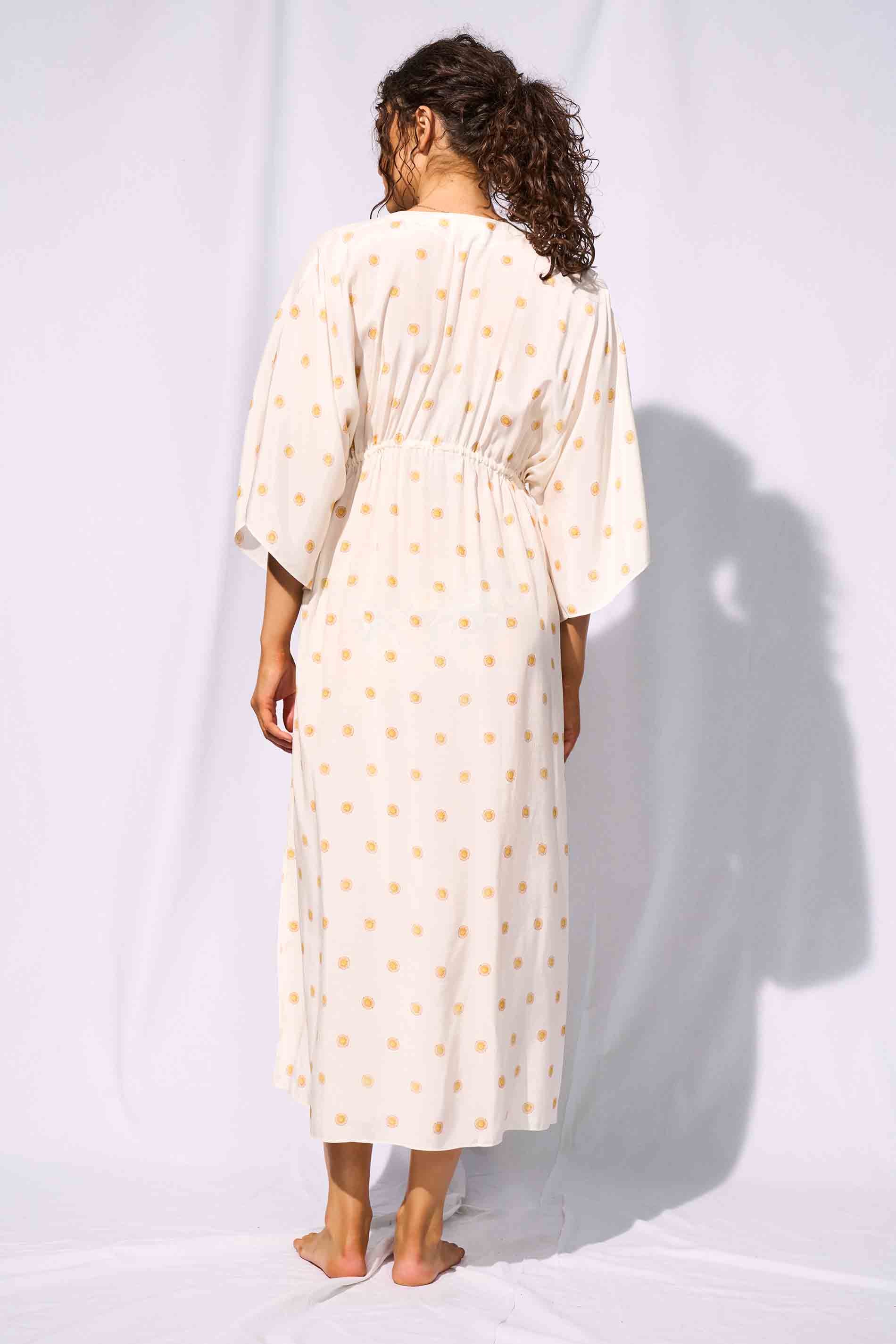 BUTTONED DRESS - SUNNY CLOUD / back