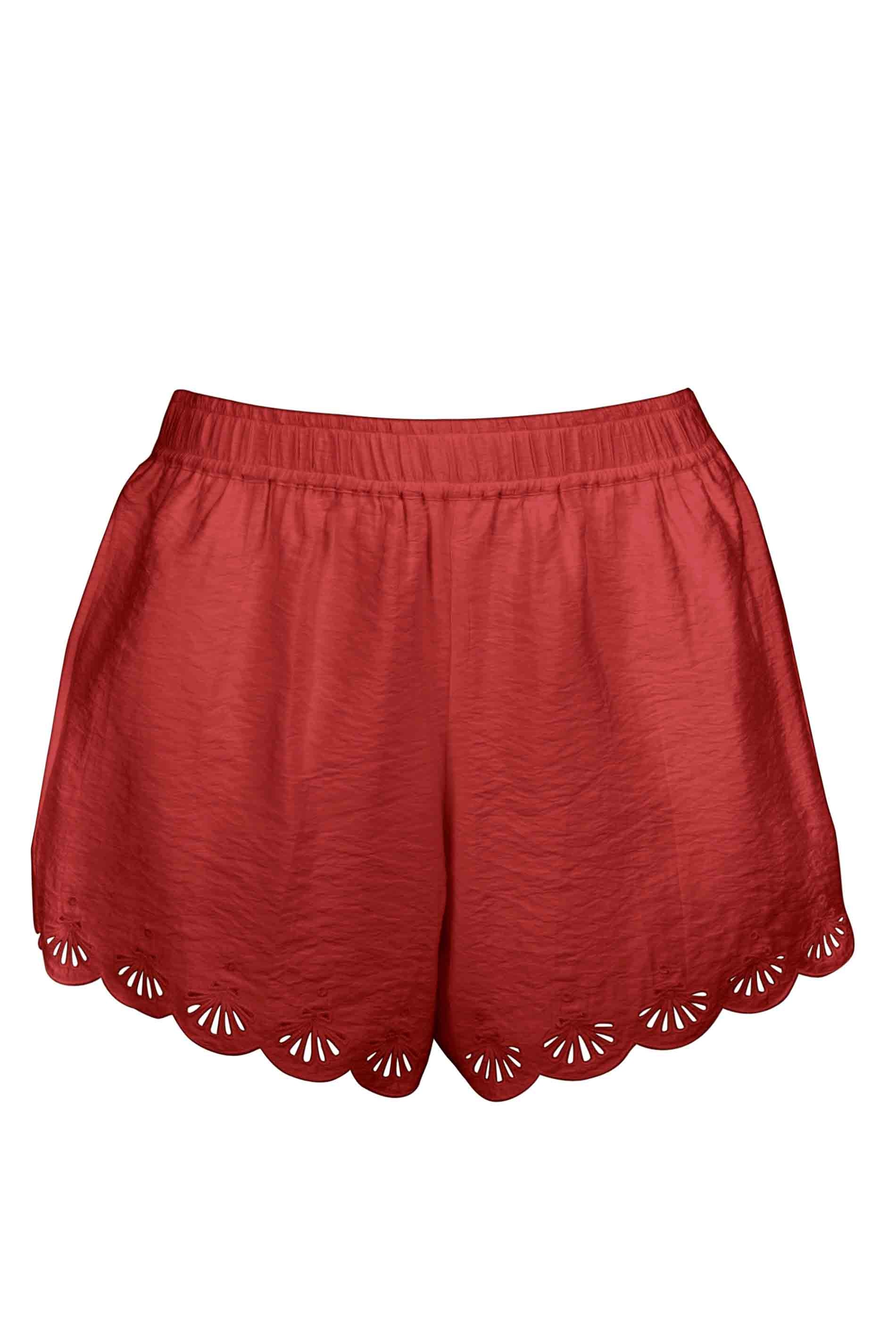 SHORTS WITH EMBROIDERY - CRIMSON DUSK / fs
